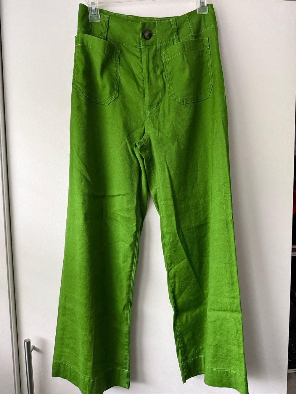 Anthropologie Maeve Green Colette  linen Pant Size 26 - Picture 3 of 6